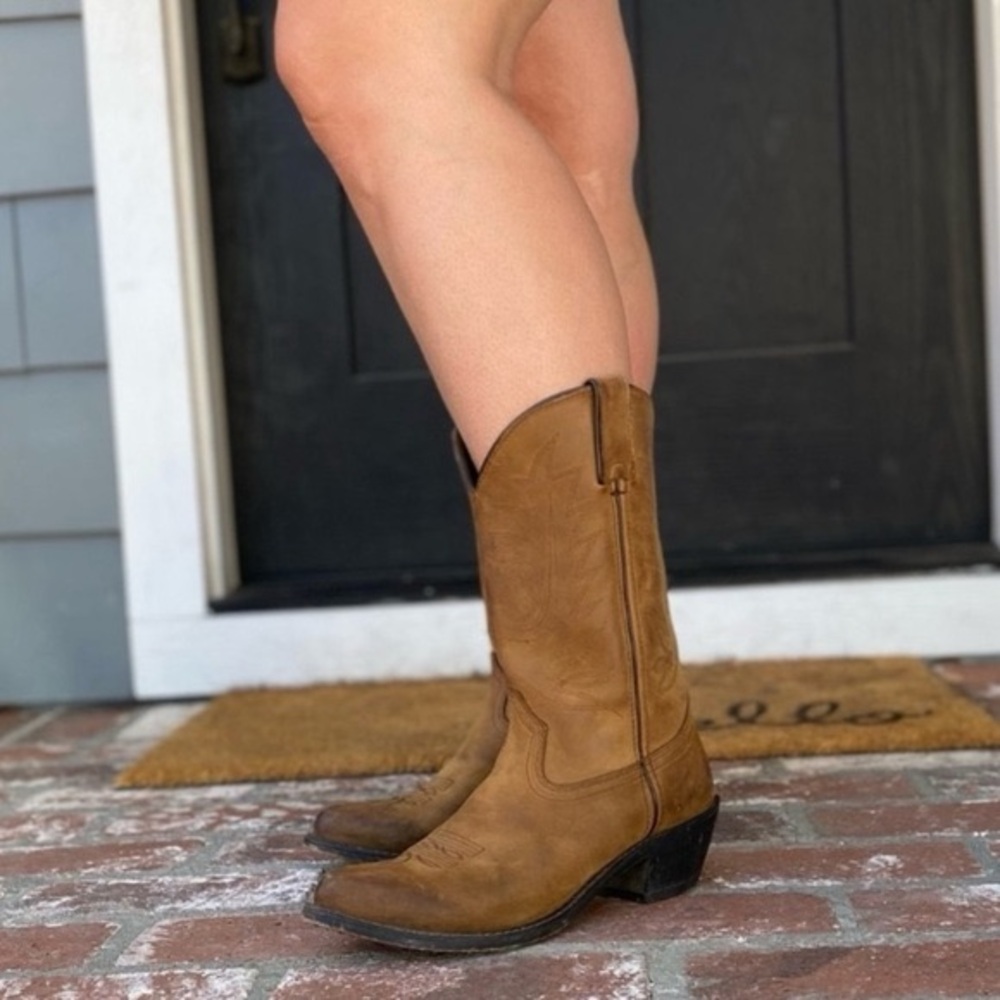 Brown cowboy boots